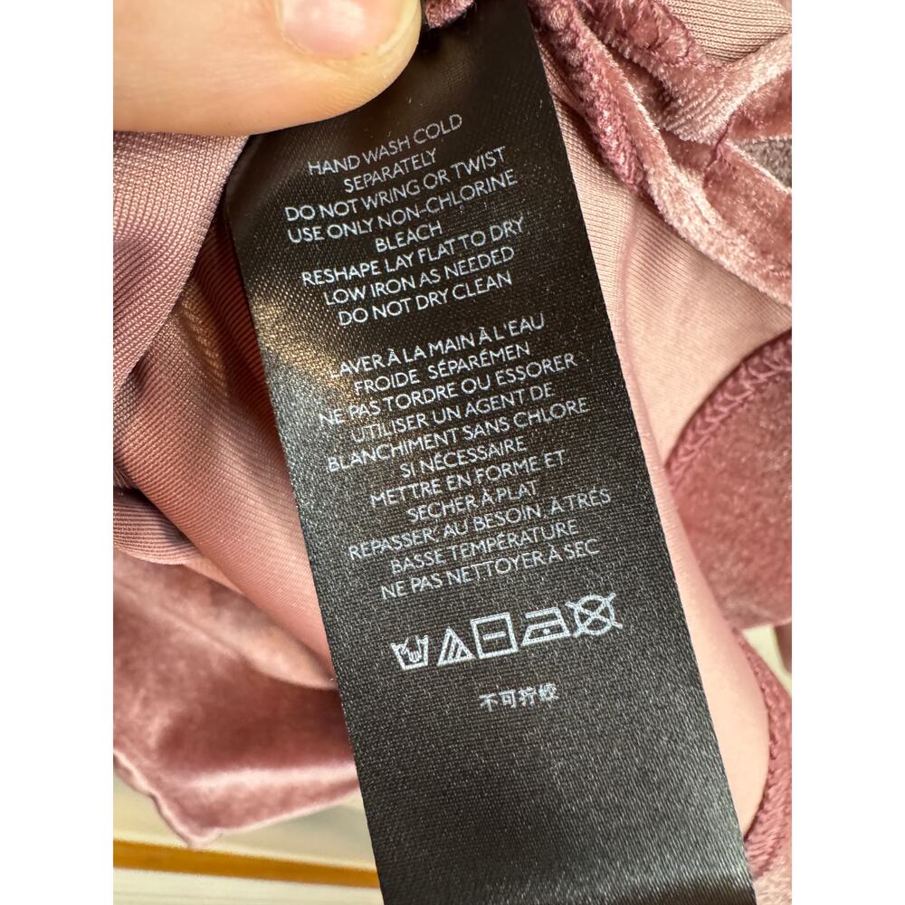 ANTHROPOLOGIE Krishna Crushed Velvet Mock Neck Top Dusty Rose Pink Size Small - Picture 8 of 9